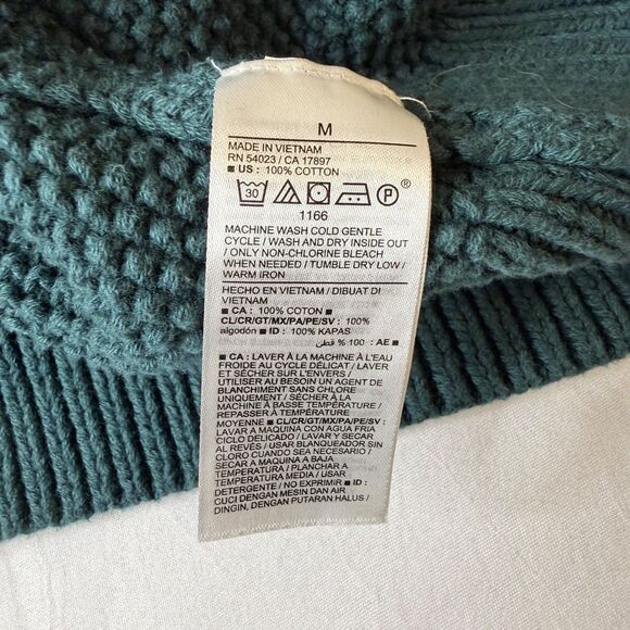 Old Navy Women's M Green Textured Tunic Length Knit Sweater Cottage - Picture 8 of 9